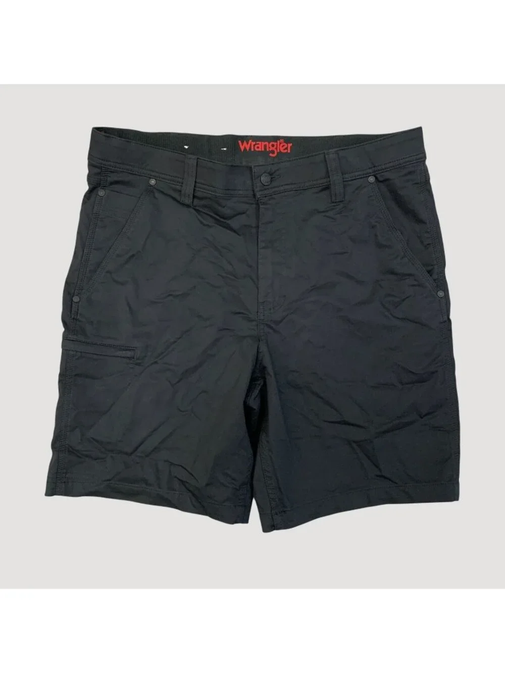 NWOT Wrangler Regular Fit Men's 34 Black Cargo Shorts Durable Stretched